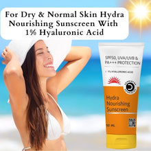 Dermistry Ultra Hydrating Sunscreen for Dry Skin SPF 50 UVA UVB PA+++ Protection with 1% Hyaluronic Acid - 50ml