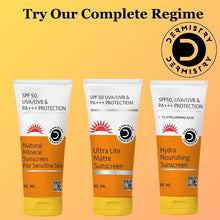 Dermistry Ultra Hydrating Sunscreen for Dry Skin SPF 50 UVA UVB PA+++ Protection with 1% Hyaluronic Acid - 50ml