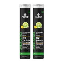 Auric Liver Detox Effervescent Tablets with 10 Ayurvedic Herbs - Clinically Researched Therapeutic Ingredients - Drop, Dissolve, Fizz, Drink