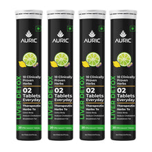 Auric Liver Detox Effervescent Tablets with 10 Ayurvedic Herbs - Clinically Researched Therapeutic Ingredients - Drop, Dissolve, Fizz, Drink