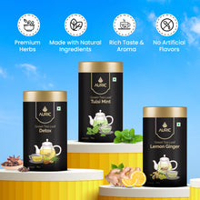Auric Loose Leaf Green Tea Combo - Lemon Ginger, Tulsi Mint and Detox