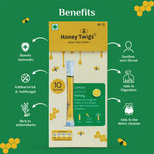 Honey Twigs Lemon Infused Honey 10 Twigs Pack - 80 GM