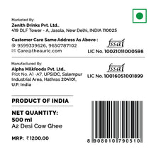 Auric A2 Desi Cow Ghee - 500 ML