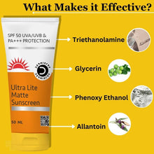 Dermistry Matte Finish Water-based Sunscreen for Oily Skin SPF 50 UVA UVB PA+++ Protection - 50ml