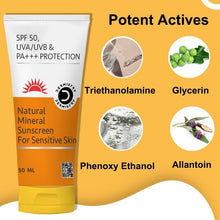 Dermistry Natural Mineral Sunscreen for Sensitive Skin Children SPF 50 UVA UVB PA+++ Protection - 50ml