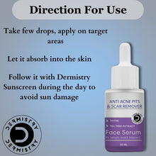 Dermistry Anti-Acne Serum with 2% Salicylic Acid, Niacinamide Vitamin C for Pits, Scars, Dark Spots - 30ml