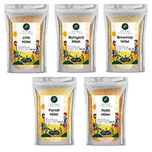Prithvi Healthcare Organic 5 Millet's Combo 1 KG Each Browntop Foxtail Kodo Barnyard Little Millet Total 5 KG