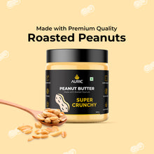 Auric Crunchy Peanut Butter - High Protein Roasted Peanuts - Gluten and Lactose-free