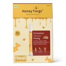 Honey Twigs Cinnamon Infused Honey 30 Twigs Pack - 240 GM