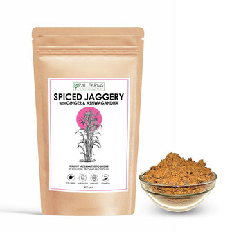 Pali Farms Spiced Jaggery blended with Ginger and Ashwagandha 400 GM