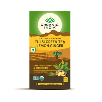 Organic India Tulsi Lemon Ginger Green Tea Bags